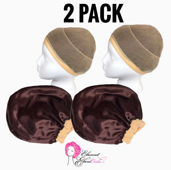 2 Pack Satin Lined Wig Caps
