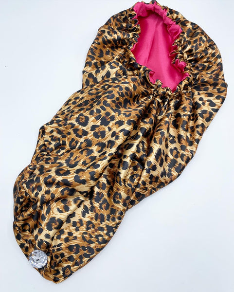 Leopard Pin Up Pocket Bonnet
