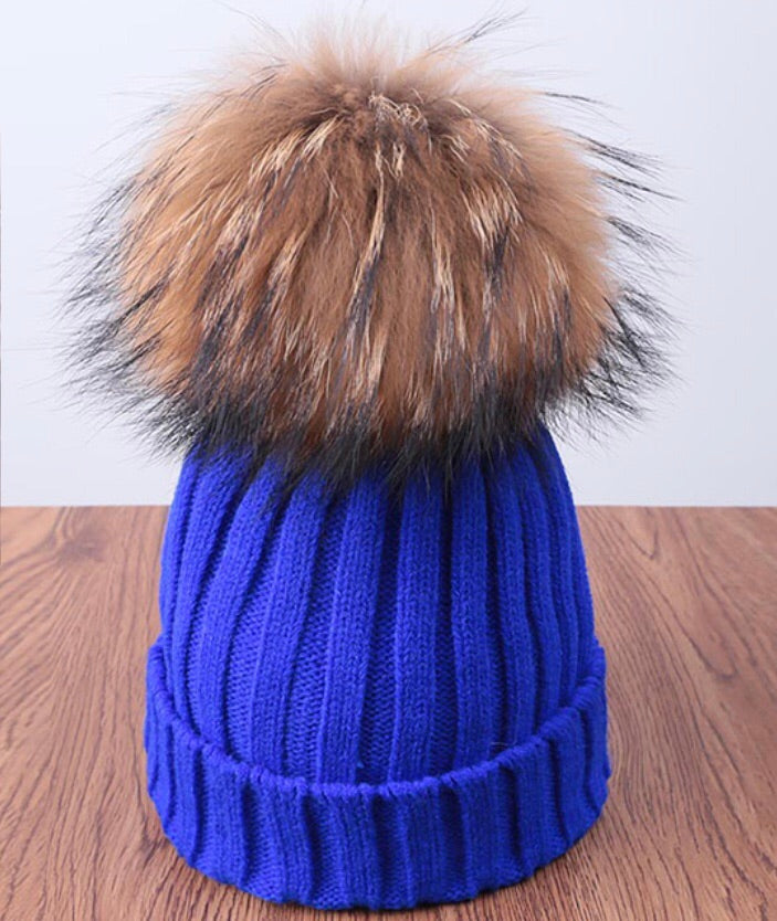 Royal blue knit hat online