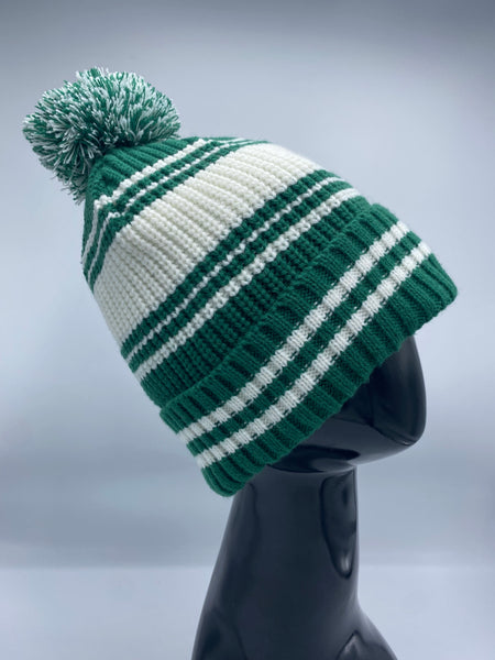 Adult Stripe Satin Lined Knit Hats