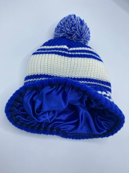 Adult Stripe Satin Lined Knit Hats