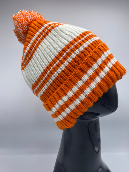 Adult Stripe Satin Lined Knit Hats