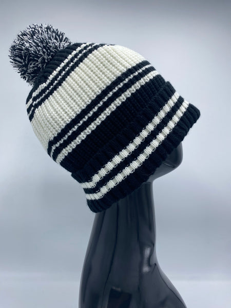 Adult Stripe Satin Lined Knit Hats