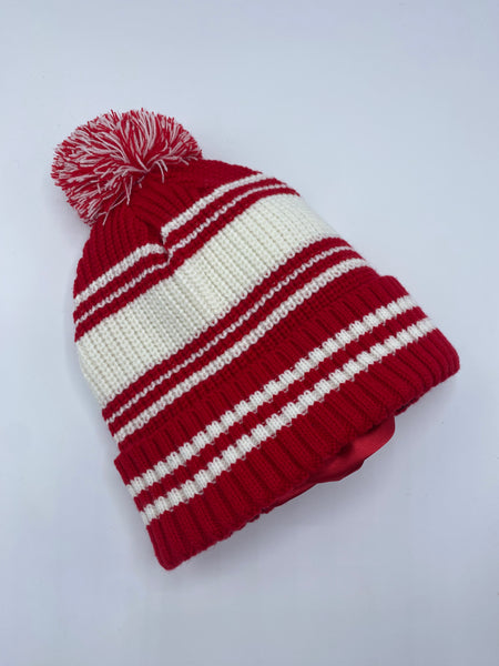 Adult Stripe Satin Lined Knit Hats