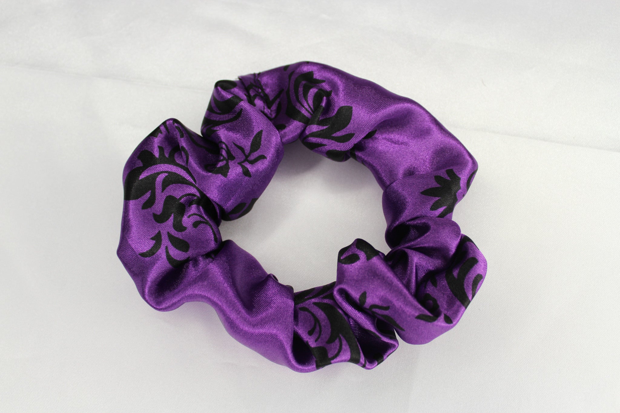 Purple Damask Scrunchie