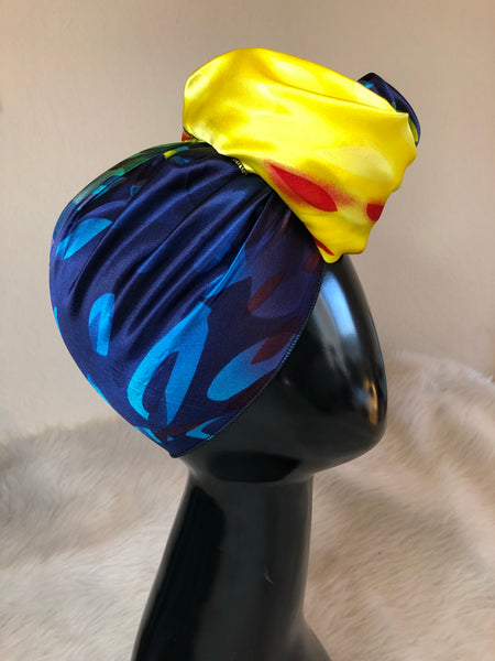 Multi Colored Satin Headwrap Scarf