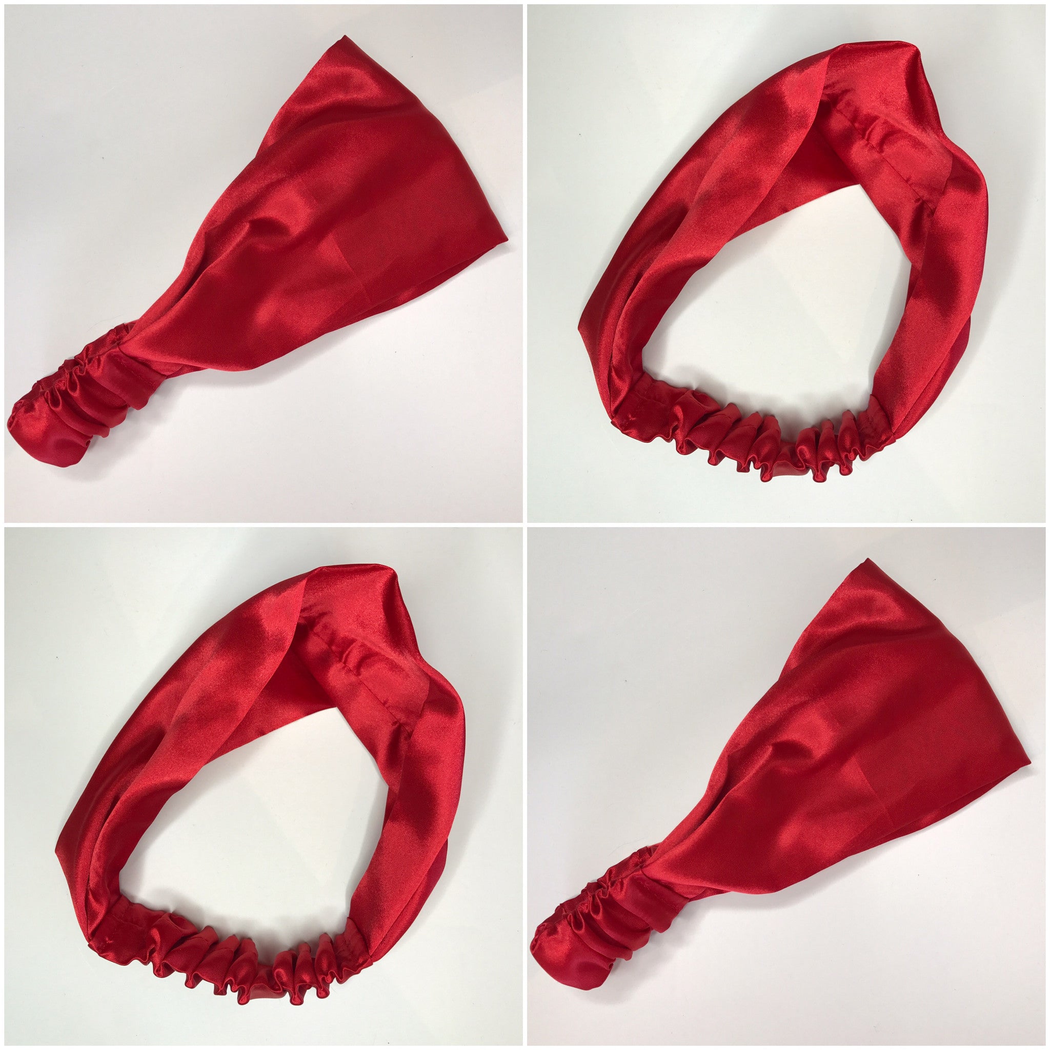 Solid Red Satin Headband