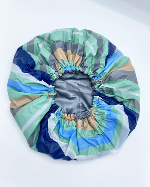 Mint Lines Showercap