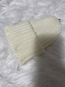 Cream knit Hat - No fur ball
