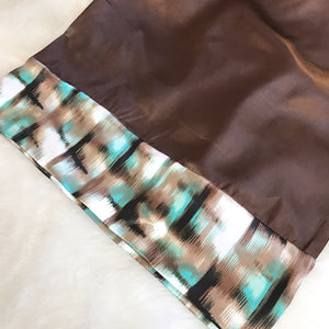 Teal & Chocolate Silhouette pillowcase