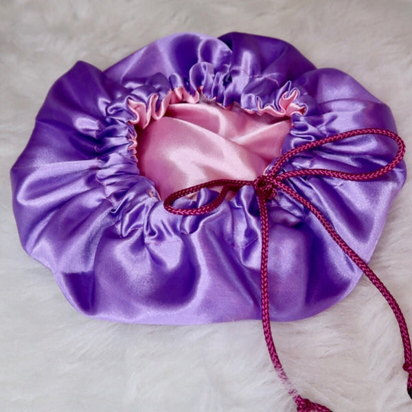 Lilac Babies Bonnet w/ Drawstring