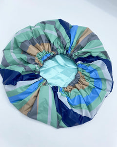 Mint Lines Showercap